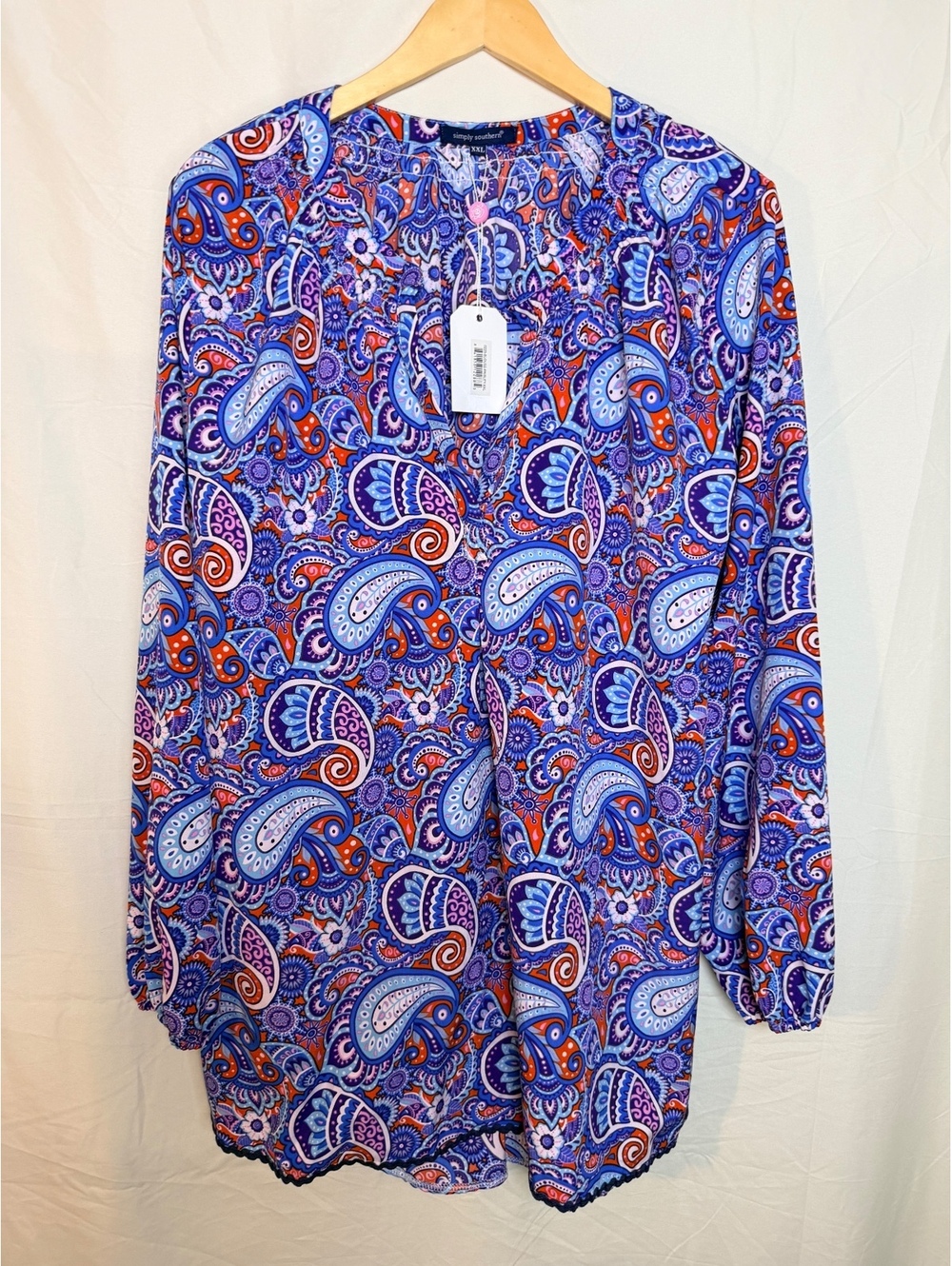 Simply Southern NWT XXL Paisley Tunic Blouse